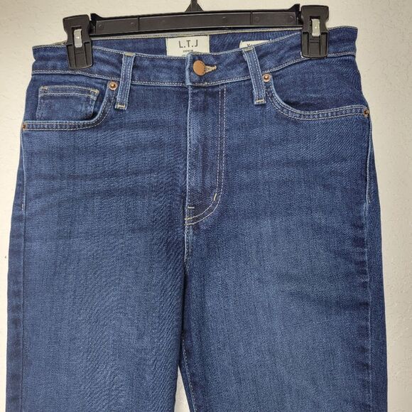 L.T.J. Letter to Juliet Size 28 Dark Verona Raw Frayed Step Diagonal Hem Jeans - Picture 4 of 10